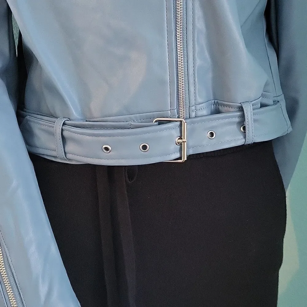 Active USA Vegan Belted Moto Jacket